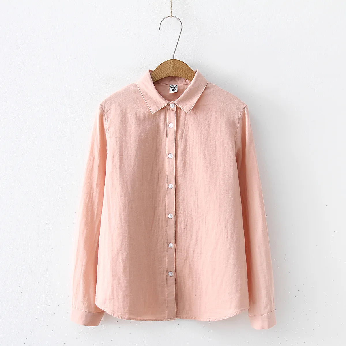 Women Blouses New Fashion Long Sleeve Comfortable Office Shirt Cotton Yarn Casual Tops Blusas Femininas Solid Color