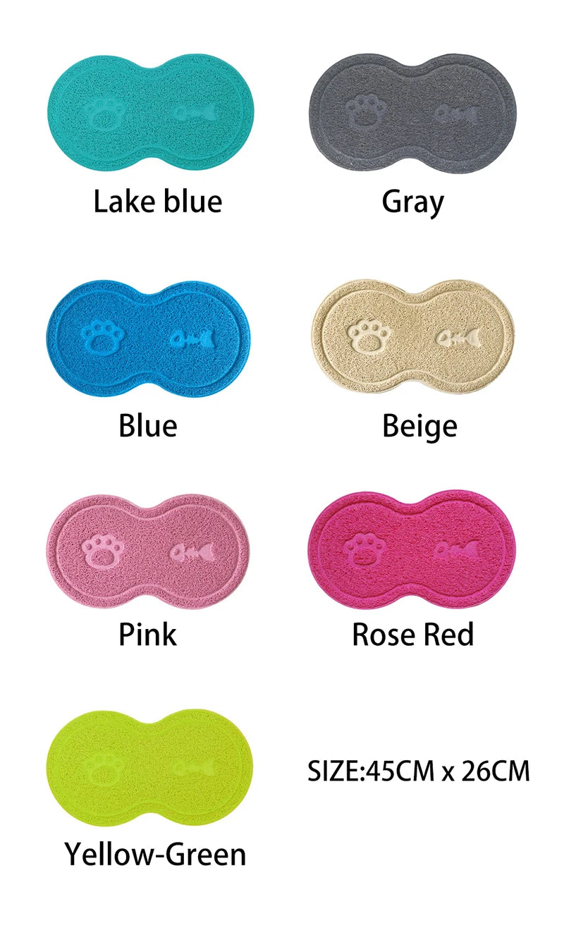 Cat And Dog Pet Mat Cute Cat Litter Pad Foot Mat Non-Slip Dish Bowl Food Feed Mat Pad Placement Pet Accessories