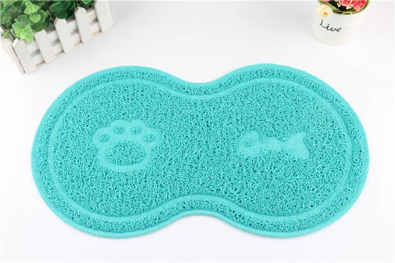 Cat And Dog Pet Mat Cute Cat Litter Pad Foot Mat Non-Slip Dish Bowl Food Feed Mat Pad Placement Pet Accessories
