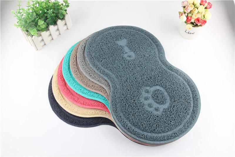 Cat And Dog Pet Mat Cute Cat Litter Pad Foot Mat Non-Slip Dish Bowl Food Feed Mat Pad Placement Pet Accessories