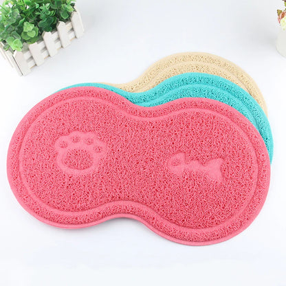 Cat And Dog Pet Mat Cute Cat Litter Pad Foot Mat Non-Slip Dish Bowl Food Feed Mat Pad Placement Pet Accessories