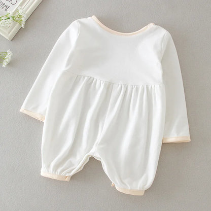 baby boy clothes white baptism baby romper set with hat turndown collar newborn first christmas boy birthday clothing 3-24M