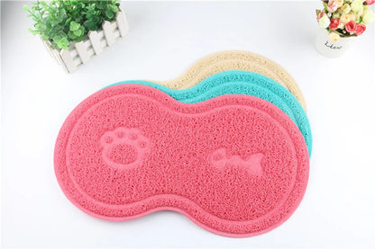 Cat And Dog Pet Mat Cute Cat Litter Pad Foot Mat Non-Slip Dish Bowl Food Feed Mat Pad Placement Pet Accessories