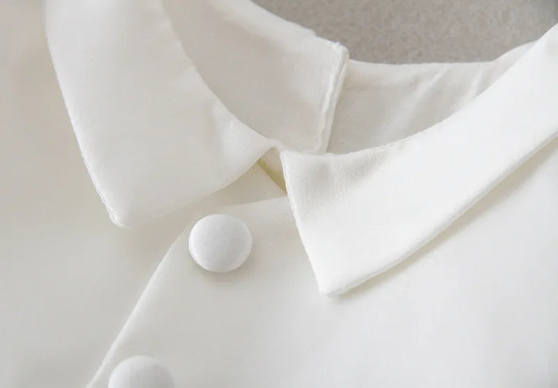 baby boy clothes white baptism baby romper set with hat turndown collar newborn first christmas boy birthday clothing 3-24M