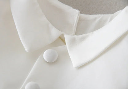 baby boy clothes white baptism baby romper set with hat turndown collar newborn first christmas boy birthday clothing 3-24M