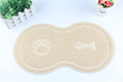 Cat And Dog Pet Mat Cute Cat Litter Pad Foot Mat Non-Slip Dish Bowl Food Feed Mat Pad Placement Pet Accessories