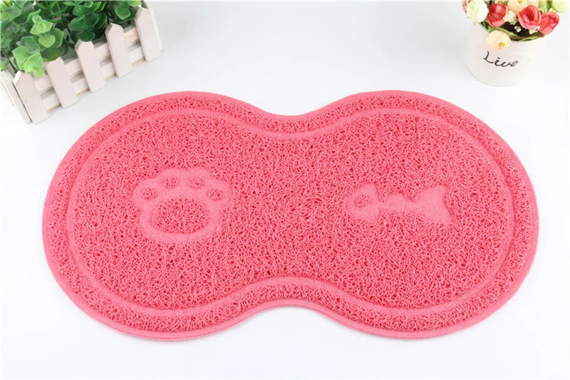 Cat And Dog Pet Mat Cute Cat Litter Pad Foot Mat Non-Slip Dish Bowl Food Feed Mat Pad Placement Pet Accessories
