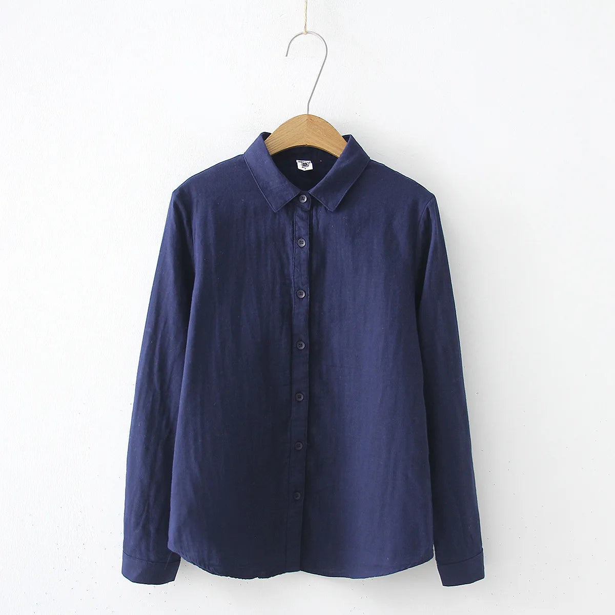 Women Blouses New Fashion Long Sleeve Comfortable Office Shirt Cotton Yarn Casual Tops Blusas Femininas Solid Color