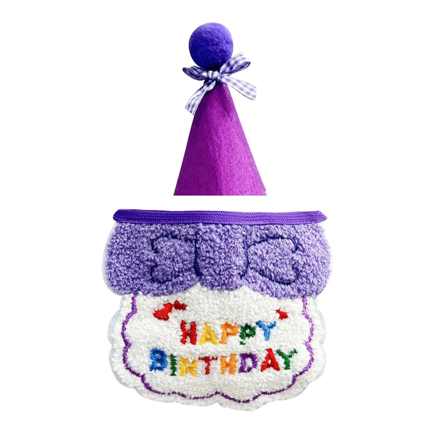 Pet Cat Dog Birthday Outfit - Birthday Hat and Bib Set,Cute Birthday Scarf Bib & Party Hat Adjustable Pet Birthday Supplies