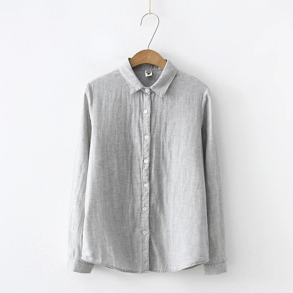 Women Blouses New Fashion Long Sleeve Comfortable Office Shirt Cotton Yarn Casual Tops Blusas Femininas Solid Color