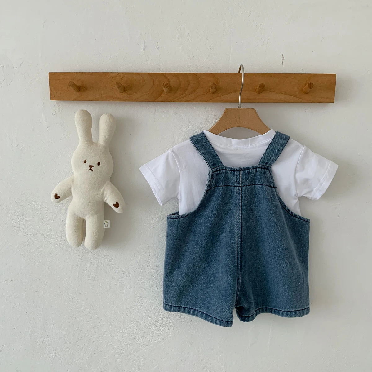 Baby Clothes for Girls Boys T Shirt with Denim Jumpsuit Newborn Clothes Set 2pcs