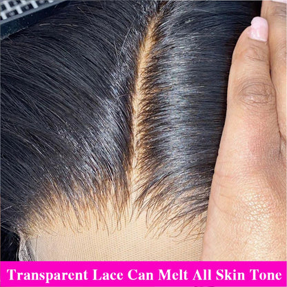 13x4 Bob Brazilian Remy Hair 220% Density Bob Wigs Straight Human Hair Lace Front Wigs Pre-plucked Lace Front Wigs 14 inch
