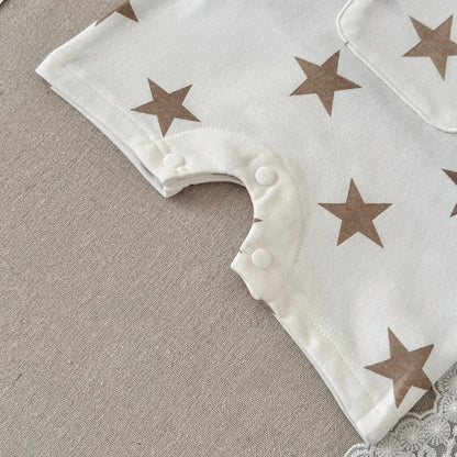 Baby Clothes Cute Cartoon  Print Cotton Comfortable And Soft 0-18 Boys And Girls Summer Short Sleeved Baby Jumpsuit