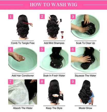 13x4 Bob Brazilian Remy Hair 220% Density Bob Wigs Straight Human Hair Lace Front Wigs Pre-plucked Lace Front Wigs 14 inch