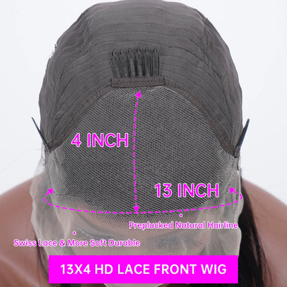 Pink Human Hair Wig 13x6 HD Lace Frontal Wig Human Hair 13x4 Straight Lace Wig Human Hair 200 Density Lace Front Human Hair Wig