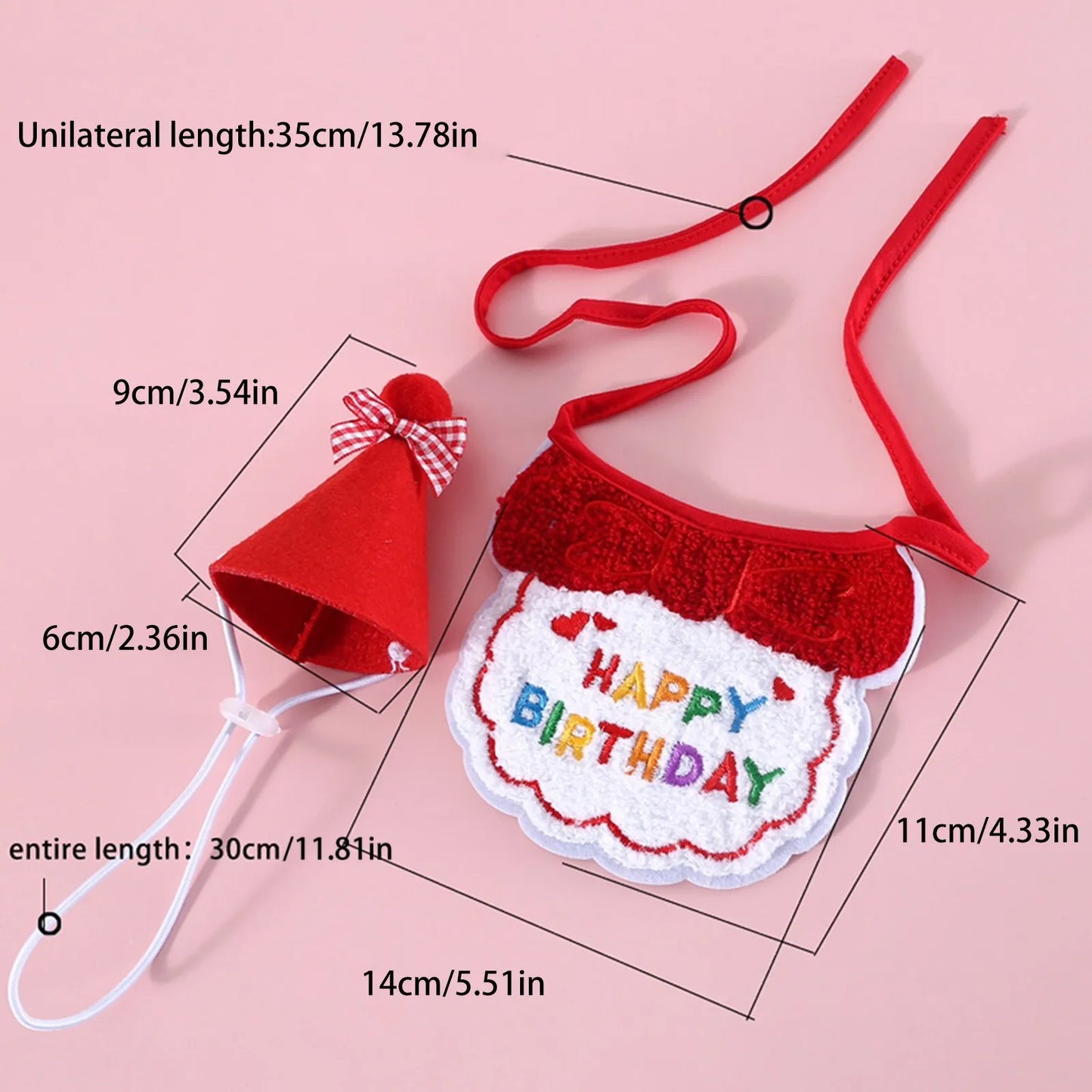 Pet Cat Dog Birthday Outfit - Birthday Hat and Bib Set,Cute Birthday Scarf Bib & Party Hat Adjustable Pet Birthday Supplies