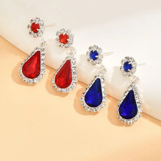 Fashionable Crystal Jewelry Necklace Earring Set Luxury Premium Pendant Necklace Water Drop Inlaid Zircon Wedding Jewelry Set