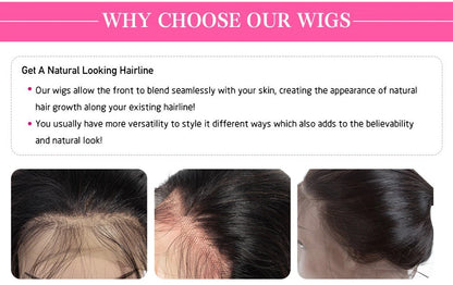 13x4 Bob Brazilian Remy Hair 220% Density Bob Wigs Straight Human Hair Lace Front Wigs Pre-plucked Lace Front Wigs 14 inch