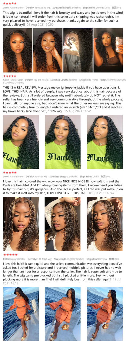 Human Hair Wigs 13x4 Deep Wave Frontal Wig Lace Wig 13x6 Human Hair 200 Density Human Hair Wig Curly Lace Front Human Hair Wig
