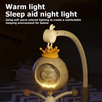 Baby Crib Mobile with Projector and Night Light, Remote Control Musical Rotating Toy with Soothing Lullabies for Newborns