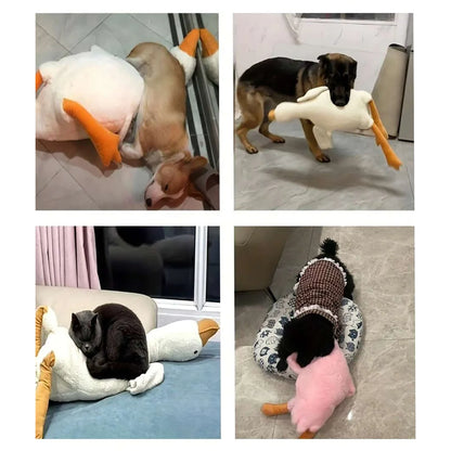 A Set of Soft Duck Plush Toys, White/Gray/Brown, Suitable for Cats and Dogs to Play With, Helps Dogs Play and Expend Energy, Suitable for Small to Medium-Sized Pets (Large Pets May Bite, so It Is Not Recommended for Large Pet