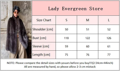 Brown Medium-length Fur Coat Women Lapel Hidden Button Loose  Elegant Outerwear 2025 Fashion Office Lady Commute Overcoat New