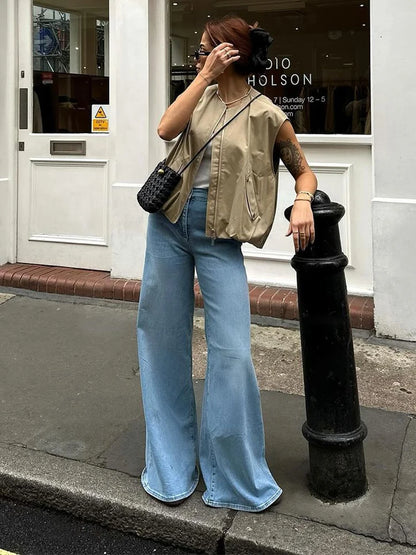 Solid Lapel Lace Up Jacket Elegant Chic Full Sleeve Button Loose Long Coat For Women Office Lady Daily Commute Overcoat 2026 New
