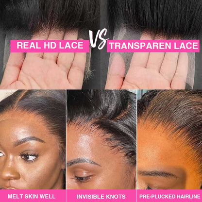 13x4 Bob Brazilian Remy Hair 220% Density Bob Wigs Straight Human Hair Lace Front Wigs Pre-plucked Lace Front Wigs 14 inch