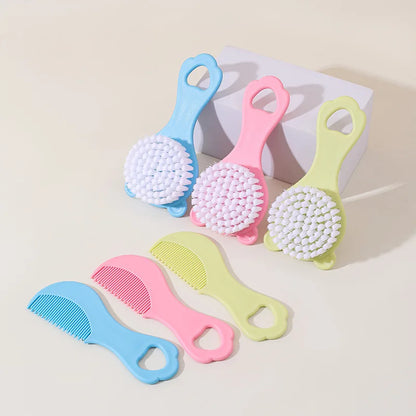 Baby care set: Cute bear-themed newborn comb & cleaning brush—safe, gentle for baby’s scalp, adorable must-have for parents!