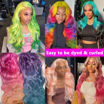 13x6 HD Transparent 613 Blonde Lace Frontal Human Hair Wigs Brazilian Straight Lace Front Human Hair Wigs Can Be Dyed Any Color