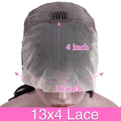 13x4 Bob Brazilian Remy Hair 220% Density Bob Wigs Straight Human Hair Lace Front Wigs Pre-plucked Lace Front Wigs 14 inch