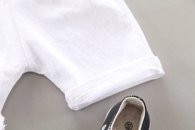 Baby Boy Clothes Baby Clothes 0-5 Years Old Summer Short-Sleeved Shorts Suit Baby Printed Shirt Casual Shorts Two-Piece Suit