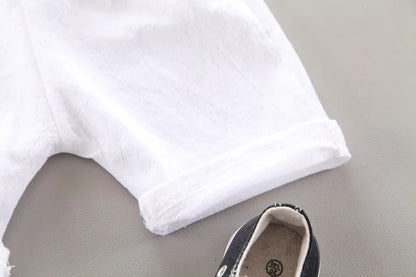 Baby Boy Clothes Baby Clothes 0-5 Years Old Summer Short-Sleeved Shorts Suit Baby Printed Shirt Casual Shorts Two-Piece Suit